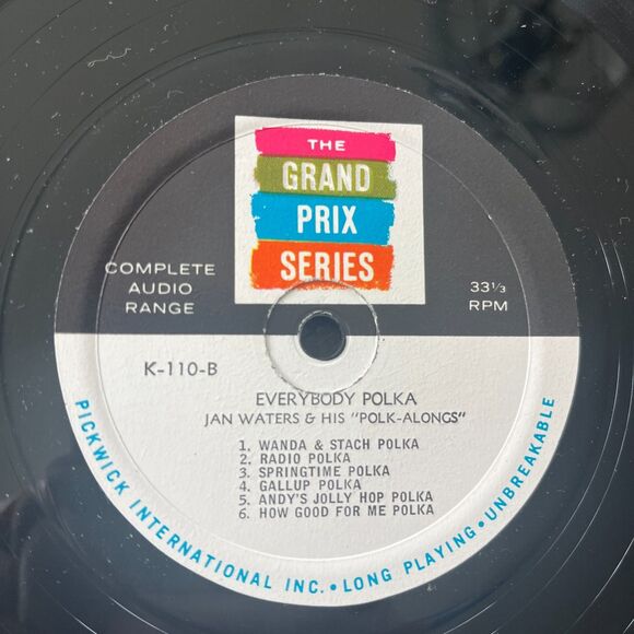 Everybody Polka Jan Waters and His Polk-Alongs Vintage Vinyl LP Grand Prix K110 - Picture 4 of 7